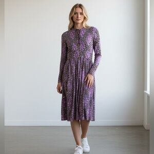 Vintage 70’s purple print dress size xs